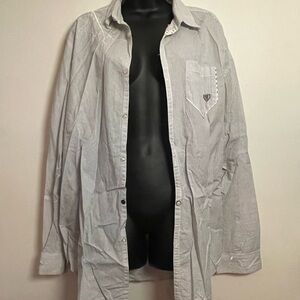 Vintage Gray Button-Up Shirt